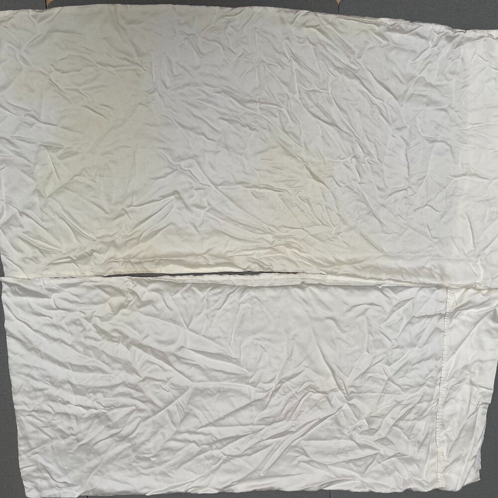 set of two silk like white extra longer pillow case 19.5"W x 39.5"L